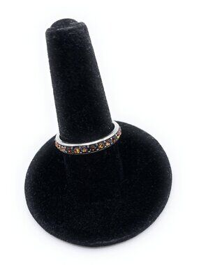 Brighton Crystal Band Ring size 9 (4861) Silver plated with cut crystal accents,